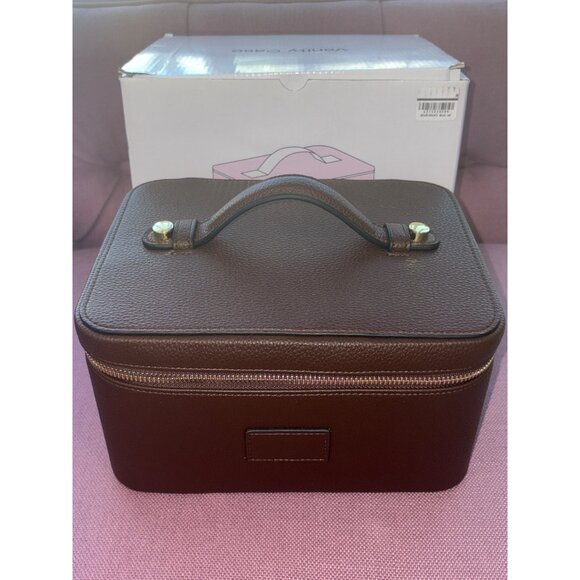 ETOILE COLLECTIVE Vanity Case in Espresso New Womens Travel Makeup Bag as-is - Picture 5 of 11